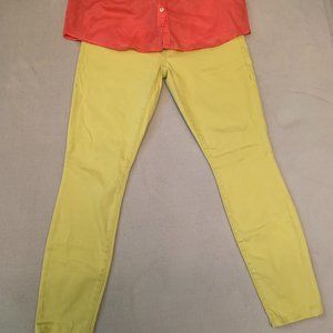 CAbi Cintron Yellow Skinny Ankle Stretch Jeans